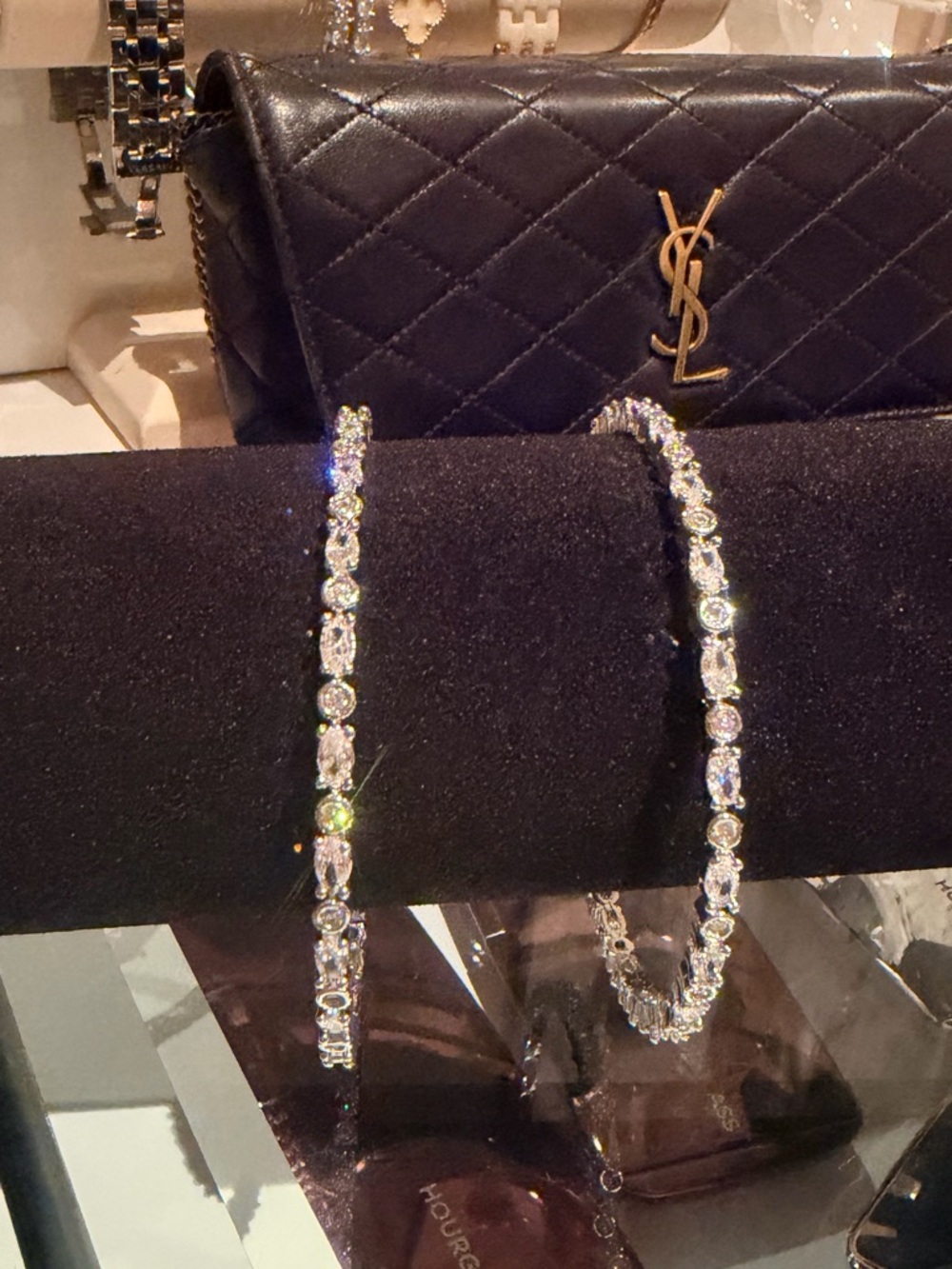 Handmade 18K gold plated Zirconia Crystal Tennis Bracelet in Silver